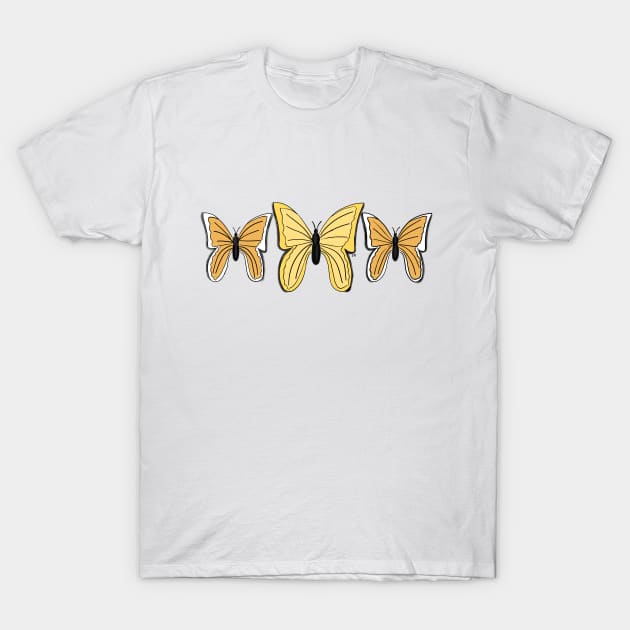 Three Butterflies T-Shirt by Susy Maldonado illustrations